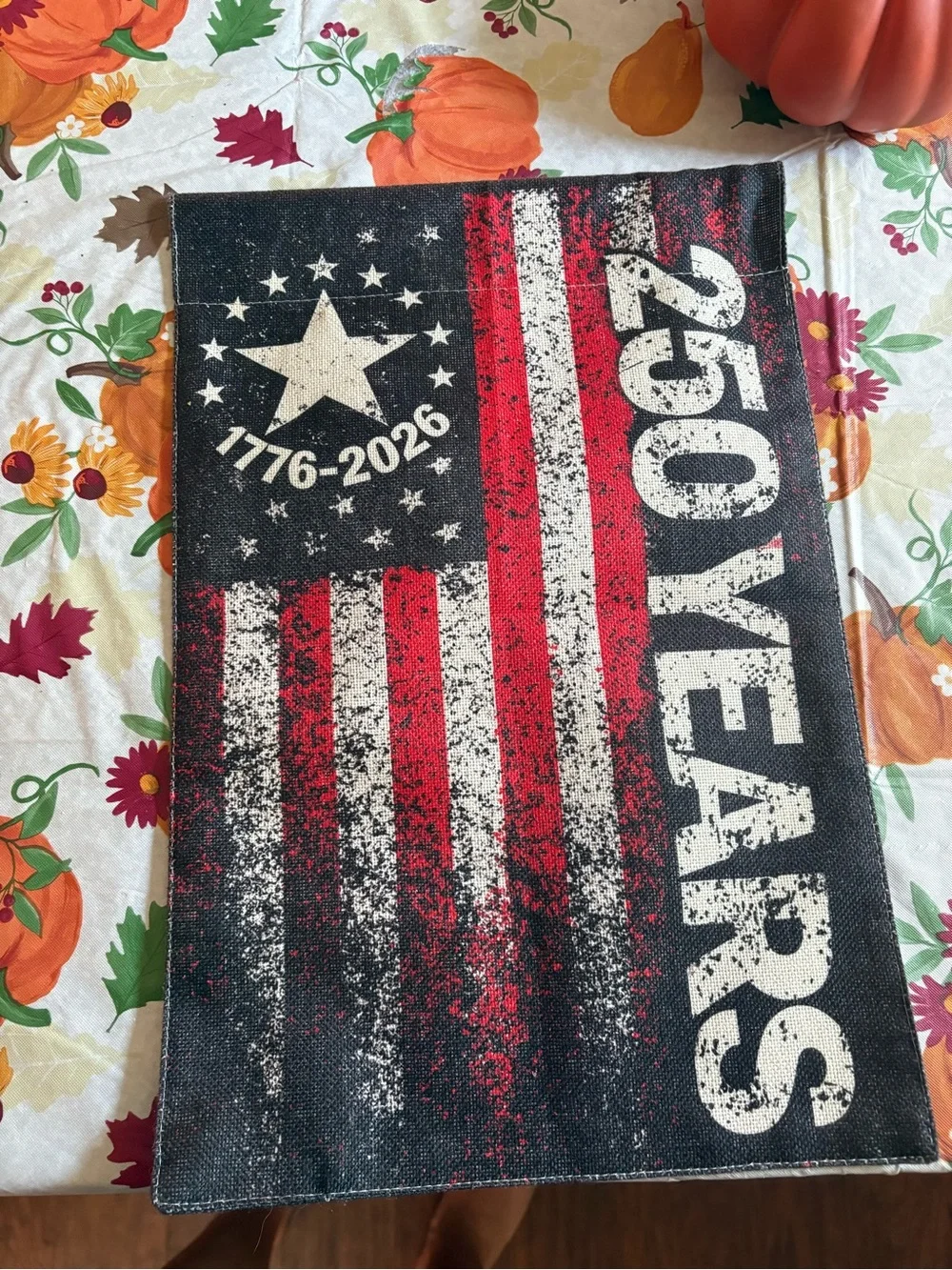 250 Years Patriotic Flag Garden flag - Red, White & Black